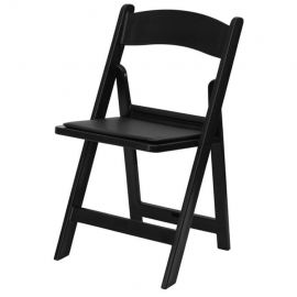 Black folding resin chair hire